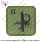 RAF REGIMENT - 3 SQUADRON(NORTHERN IRELAND - LARGE IBAYONET SCORPION EMBROIDERED AIR FORCE BADGE