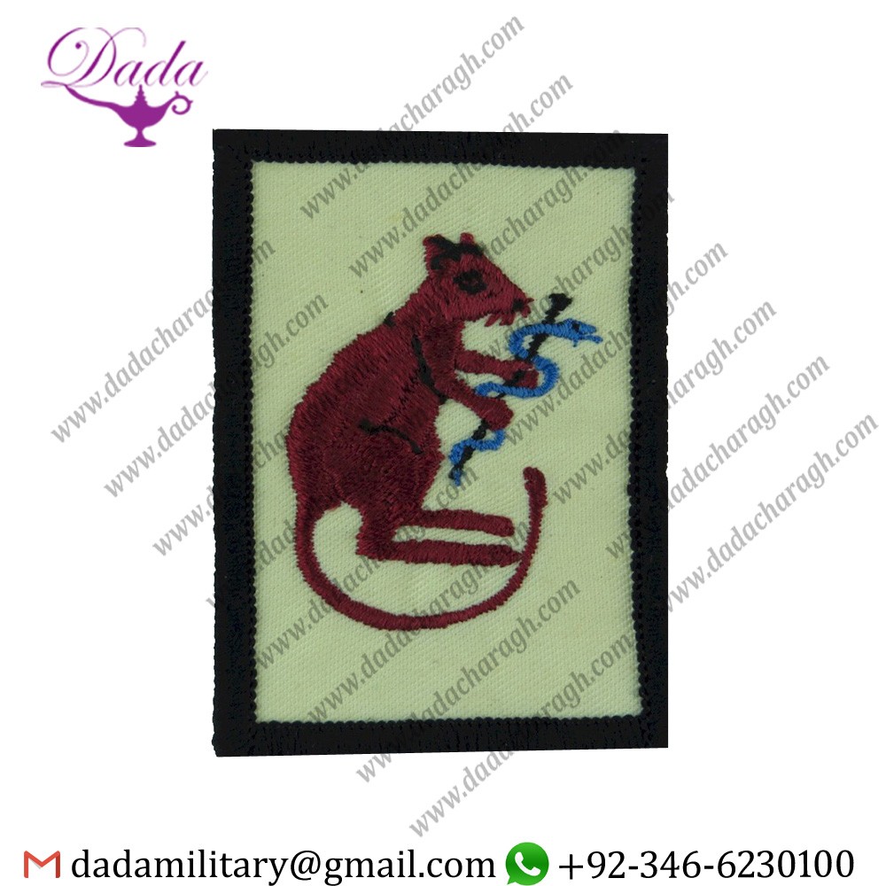 7047-1.jpg RAMC 205 (SCOTTISH) GENERAL HOSPITAL 'MEDIC RAT' GULF ISSUE EMBROIDERED REGIMENTAL CLOTH ARM BADGE - Image 1