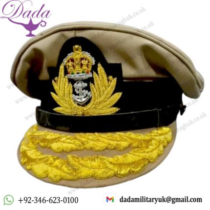 UK-ROYAL-NAVY-ADMIRAL-OFFICER-KHAKI-HAT-CAP