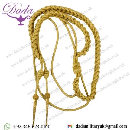 Aiguillette Gold Cord Army Two Brass Gold Plated Tips