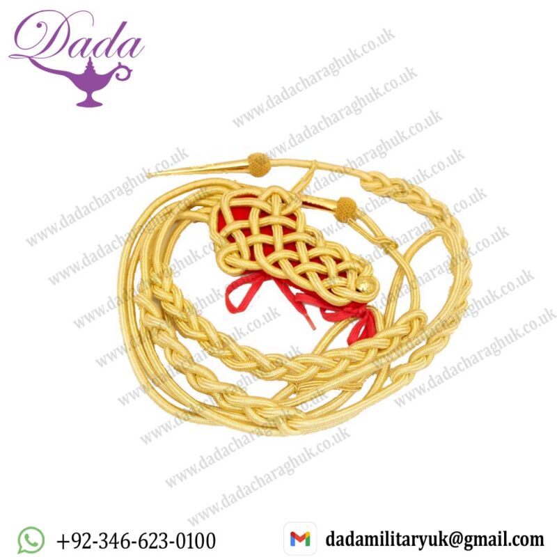 Aiguillette Gold With Scarlet Backed Shoulder Cords, Left Shoulder