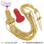 Aiguillette with Shoulder Board Gold Mylar on Red Back
