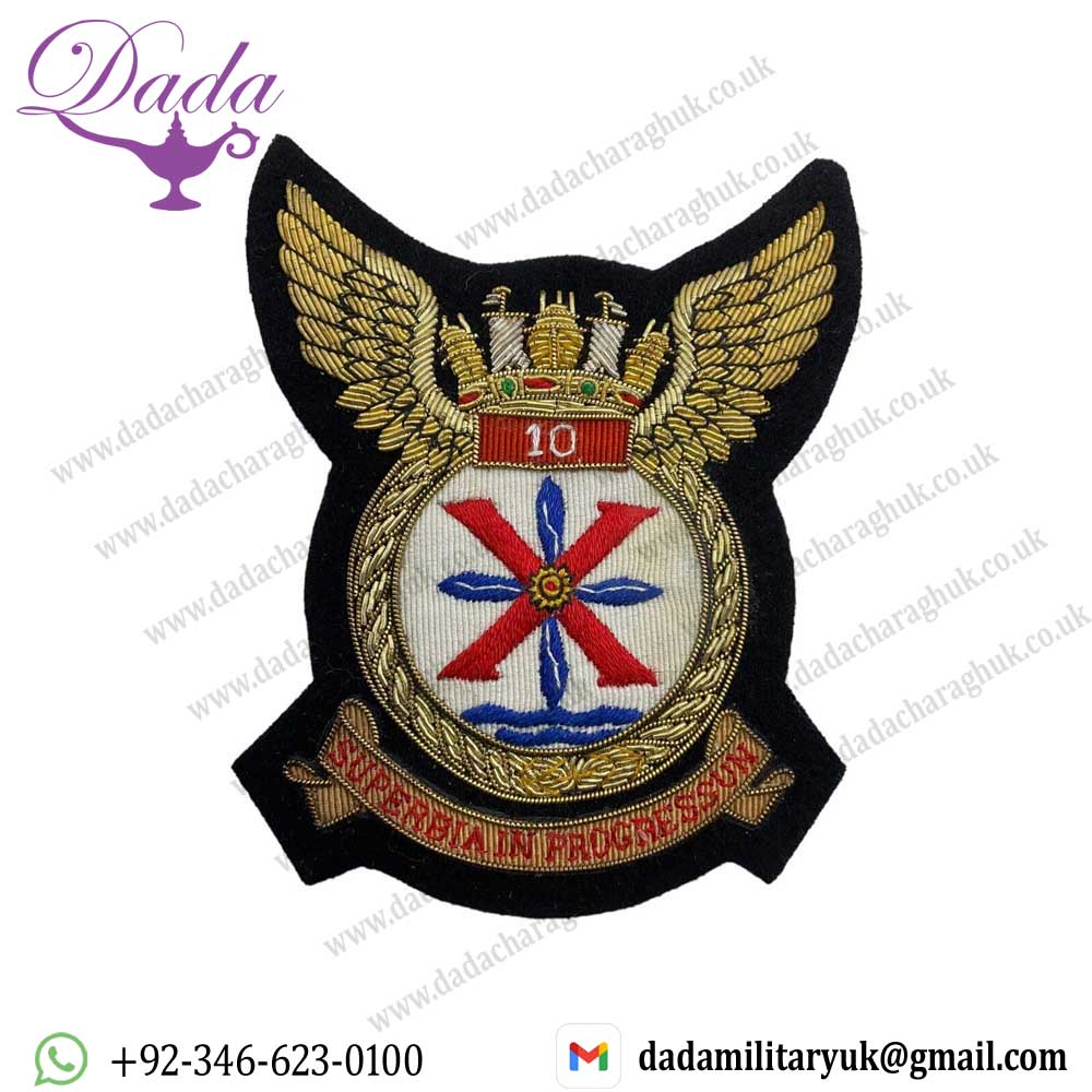 British Royal Navy Fleet Air Arm 10 Squadron Blazer Crest British Royal Navy Fleet Air Arm 10 Squadron Blazer Crest