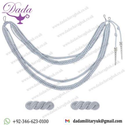 Gray Shoulder Epaulets Aiguillette Shoulder Cord and Traditional Braided Shoulder Badge for Men Women Military Uniform Cosplay Costume DIY Clothing Christmas Easter Party Decor Accessory