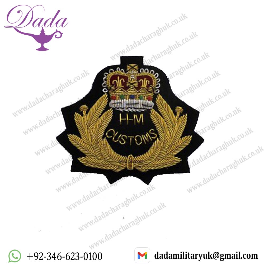 H.M. Customs And Excise Officers Embroidered Cap Badges H.M. Customs And Excise Officers Embroidered Cap Badges
