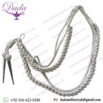 Police Commissioner Type Silver Mylar Aiguilettes