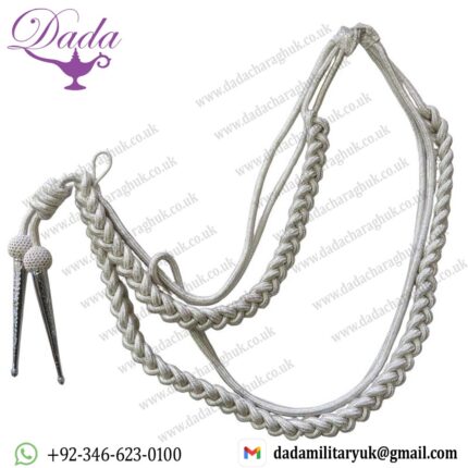 Police Commissioner Type Silver Mylar Aiguilettes