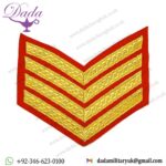 Bar Chevron Gold On Red Mess