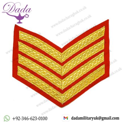 Bar Chevron Gold On Red Mess
