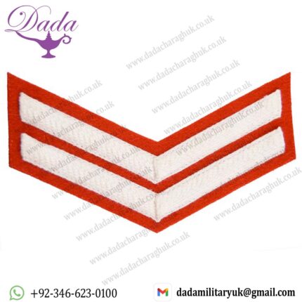 Bar chevrons corporal worsted lace corps of army music machine manufactured service stripe
