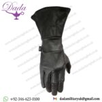 Black Leather Gauntlet Gloves