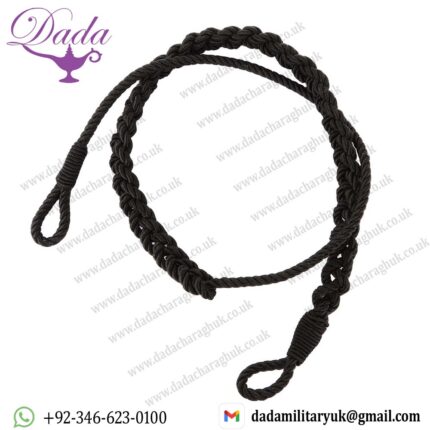 British Military RAF Army Navy Black Single Plait Lanyard