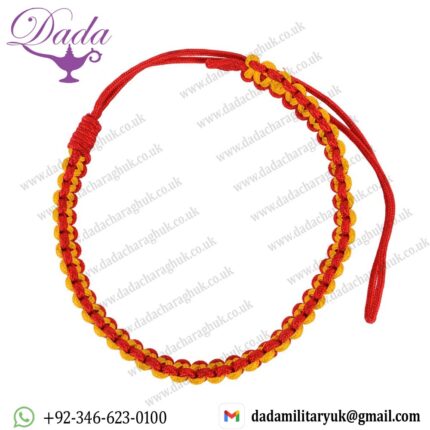 British Military RAF Army Navy Scarlet & Yellow Macrame 3-Ply Lanyard