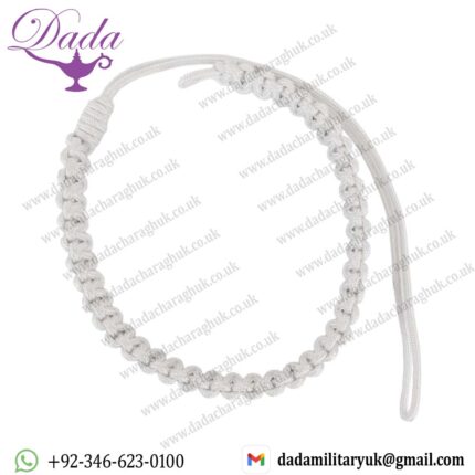 British Military RAF Army Navy White Macrame 3-Ply Lanyard