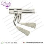 British UK Sash Officers Waist Belt Silver Black with Tassels