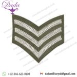 CHEVRON SERGEANT STRIPES CLOTH PATCH OLIVE GREEN