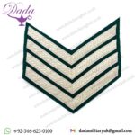 CHEVRONS STRIPES SILVER Bottle Green 4 BARS 150mm WIDE