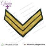 Chevron 2 Gold Bars on Green
