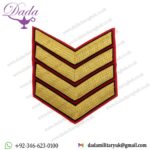 Chevron Large 4 Gold & Black Bars on Red
