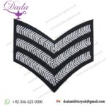 Chevron Sergeant Stripes Army Military SNCO Rank White Black 3 Bars
