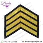 Drum Major's Rank Chevrons 4 Stripes - Mess Dress Small On Navy Blue Bullion wire-embroidered Musician, piper, drummer or bugle