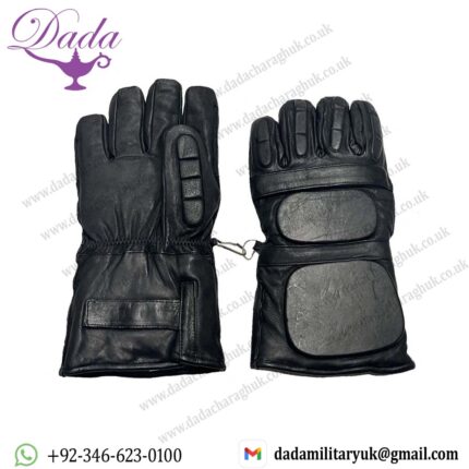 Dutch Police Leather Riot Gloves Black