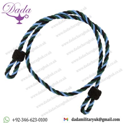 Green, Black & Sky Blue Single Cord Lanyard - Military RAF Army Navy