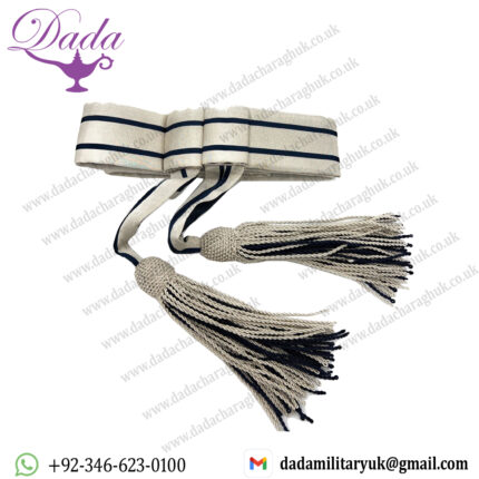 Sash Officers Waist Belt Silver Blue with Tassels British UK