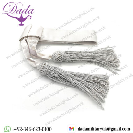 Sash Waist Belt White with White Tassels Police British UK Band sash