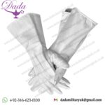 White Gauntlet Riding Gloves